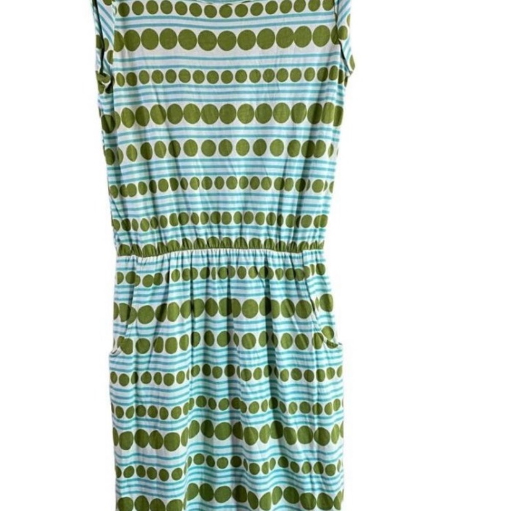 Boden blackberry dress green stripes polka dots size 10R - Picture 4 of 7
